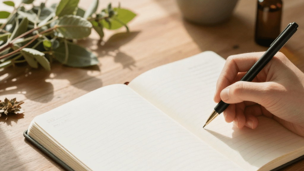 naturopathe prend des notes lors d'un suivi